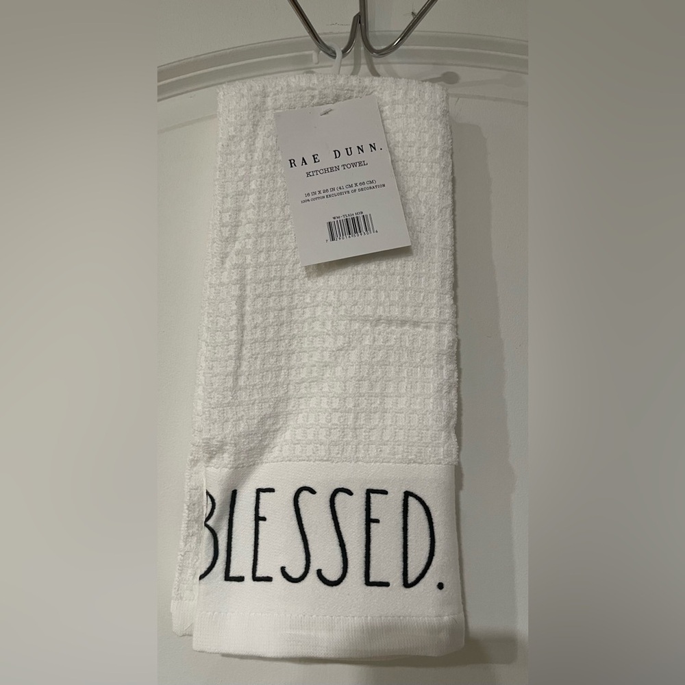 Rae Dunn BLESSED kitchen towels NWT two towels
